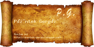 Péntek Gergő névjegykártya